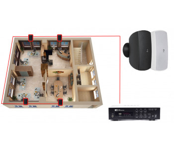 Акустическая система для офиса 4 настенных колонки AUDAC ATEO4